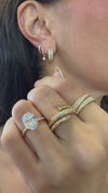 14k Yellow Gold Pave Diamond Triangle Wrap Ring .40ctw