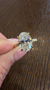 14k Yellow Gold 3.50ct Lab Grown Oval Diamond Invisible Halo Engagement Ring