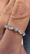 14k Yellow Gold Lab Grown Multi Shape Alternating Marquise & Round Diamond East West Band 2.00ctw