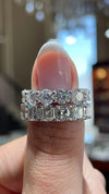 14k White Gold Lab Grown Asscher Diamond Eternity Band 8.00ctw