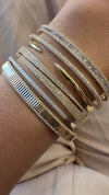 14k Rose Gold Double Row Diamond Bangle .30ctw