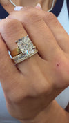 14k Yellow Gold Round & Baguette Diamond Band .55ctw