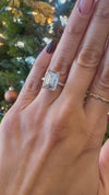 14k White Gold 4.00ct Lab Grown Emerald Diamond Band Engagement Ring