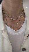 14k Yellow Solid Gold Spaced MAMA Necklace